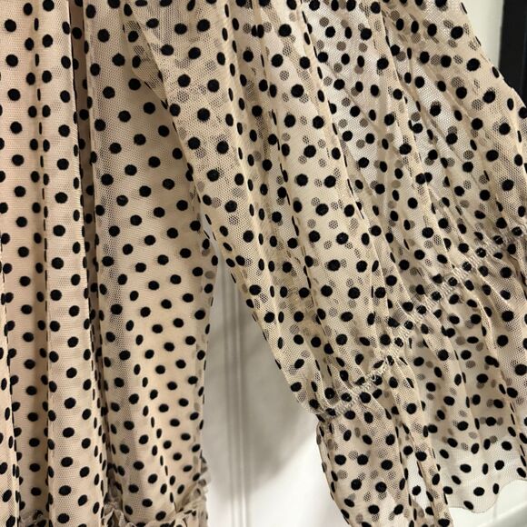 Cato Tan And Black Polka Dot Blouse Size 26/28W - Picture 5 of 9